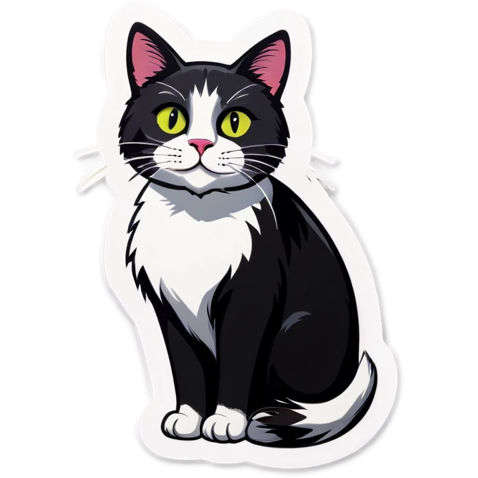 black and white cat emoji