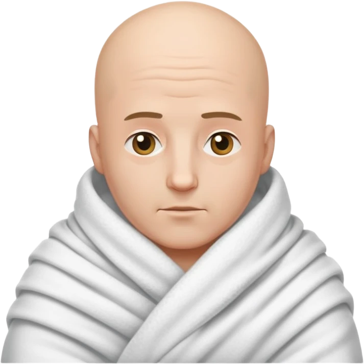 Bald man swaddled like a baby emoji