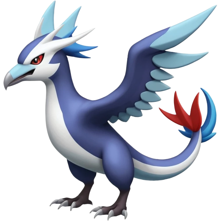 Silvally-Latios-Latias-Darkrai-Lugia-Nargacuga-Noivern-fusion-Fakémon-Pokémon-creature (full body) emoji