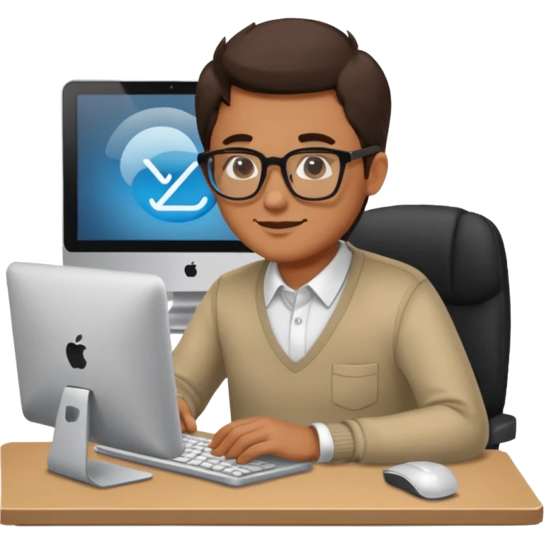 man working on his computer emoji