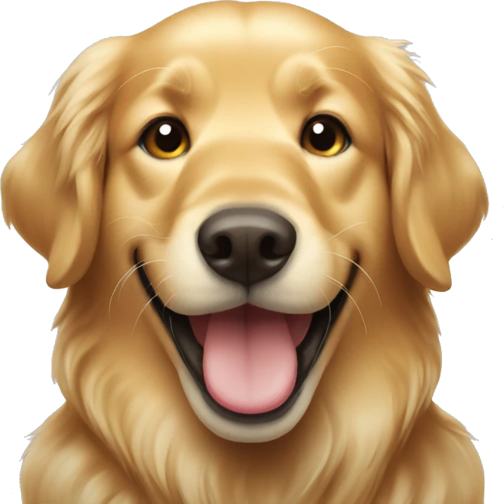 Golden retriever smiling emoji