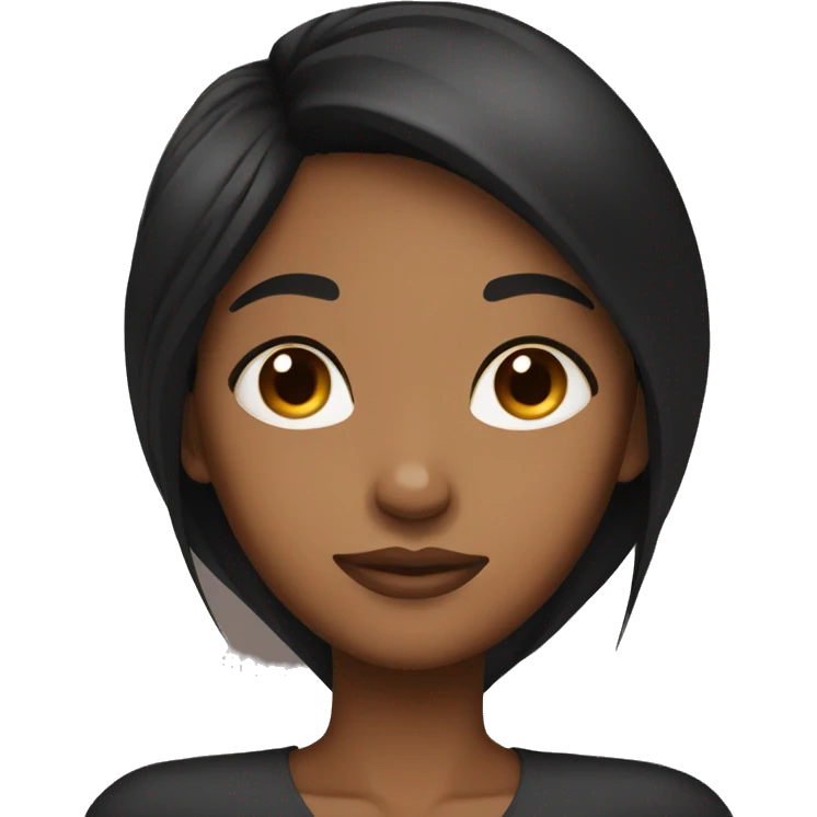Brown skin girl with straight black hair asleep emoji