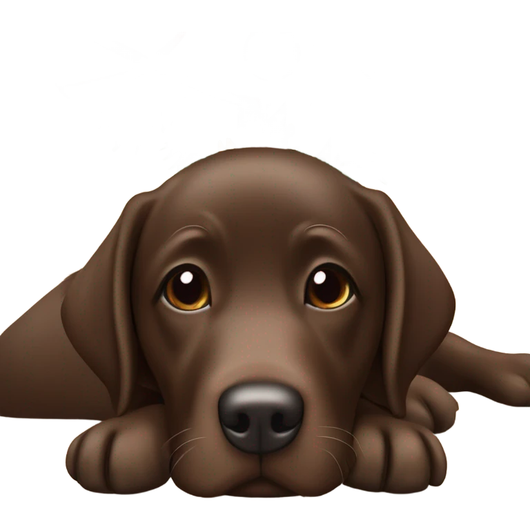 Chocolate Labrador dog under a Christmas tree ￼ emoji