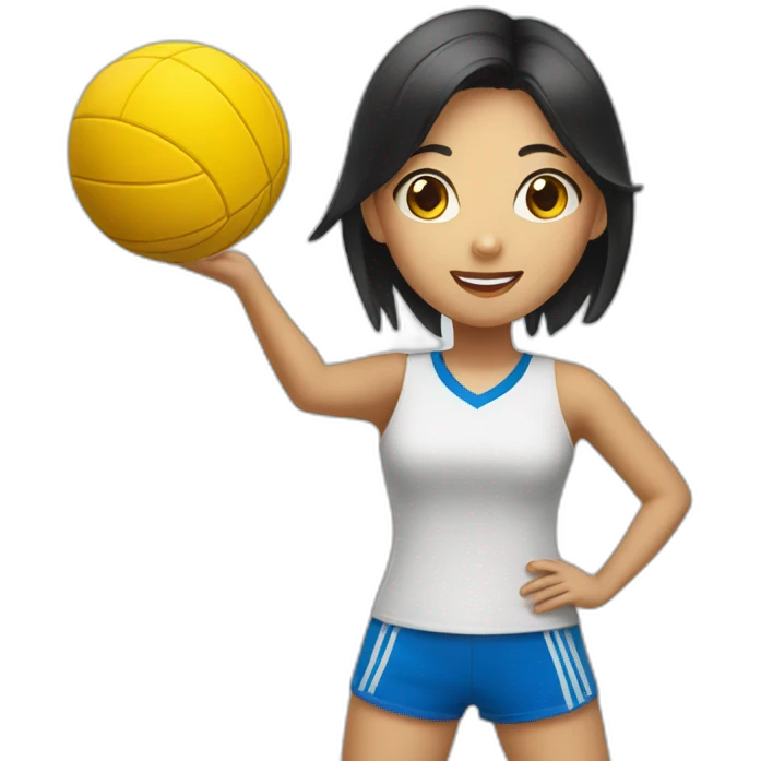 A Chinoise girl playing volley-ball emoji