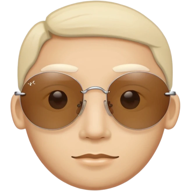 Y2K brown rimless sunglasses emoji