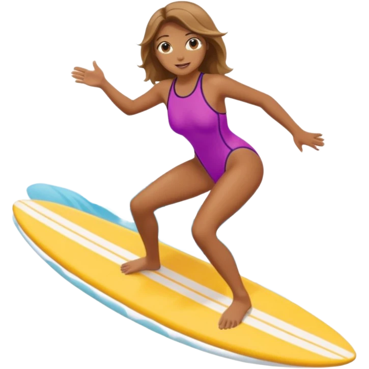 Tulip riding a surfboard emoji