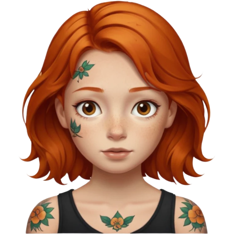 ginger hair and little face tattoo pirate girl emoji