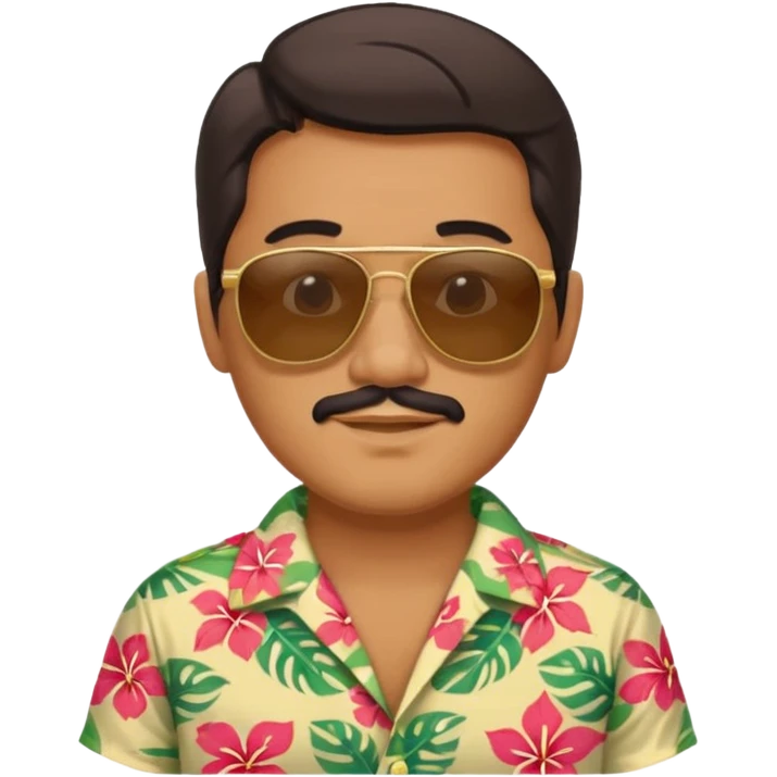 Retro 70s man  in hawaii t-shirt emoji