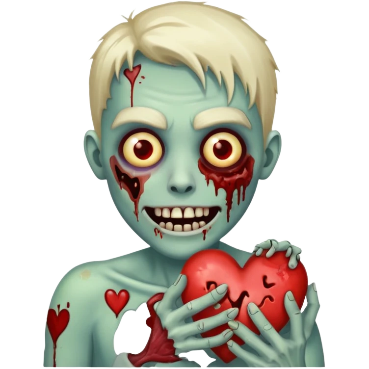  zombie holding heart smiling emoji