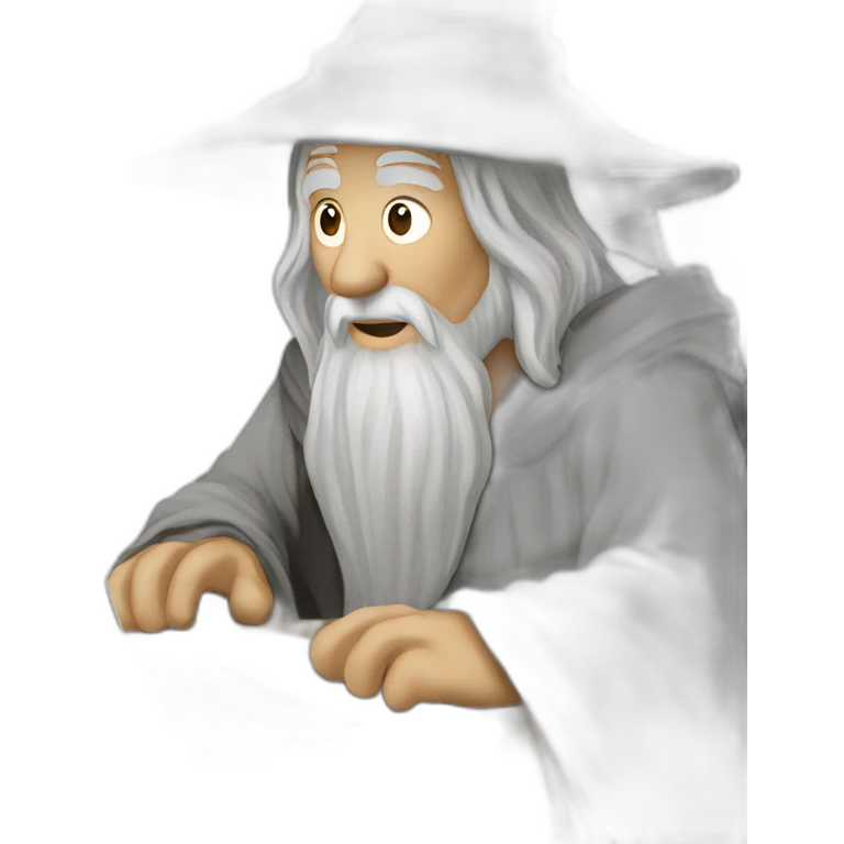gandalf with a macbook emoji