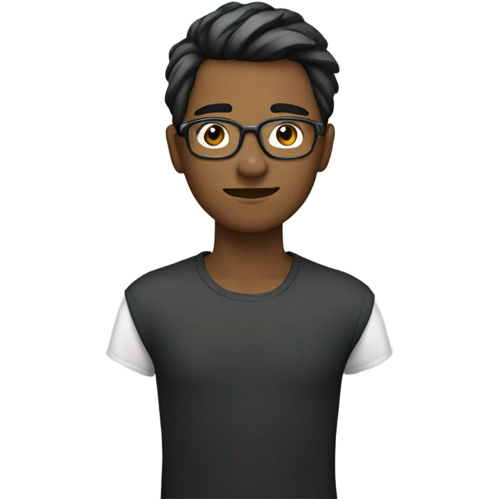 Side profile boy with silver and black hair speaking wearing glasses emoji