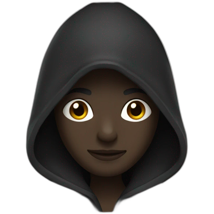 hooded black buy emoji