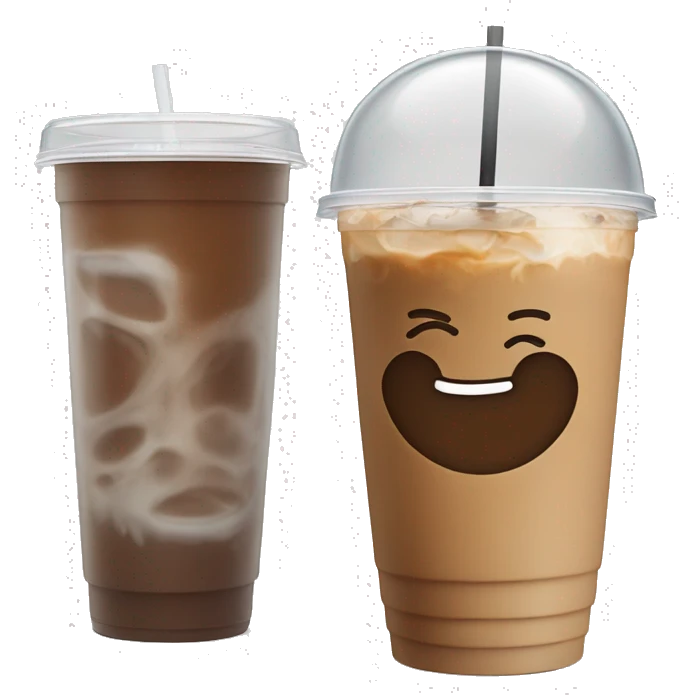 iced coffee in a plastic clear to-go cup emoji