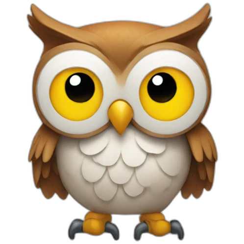 an owl with muscles smiling emoji