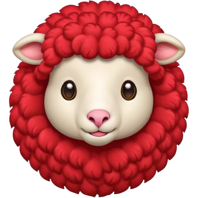 make an emoji with a red sheep. but make a sheep with a heart. but make it more animated like from animated movie and make it different from sheep you’ve made before  emoji