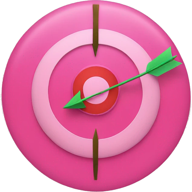 a pink target with an arrow in the middle of it emoji
