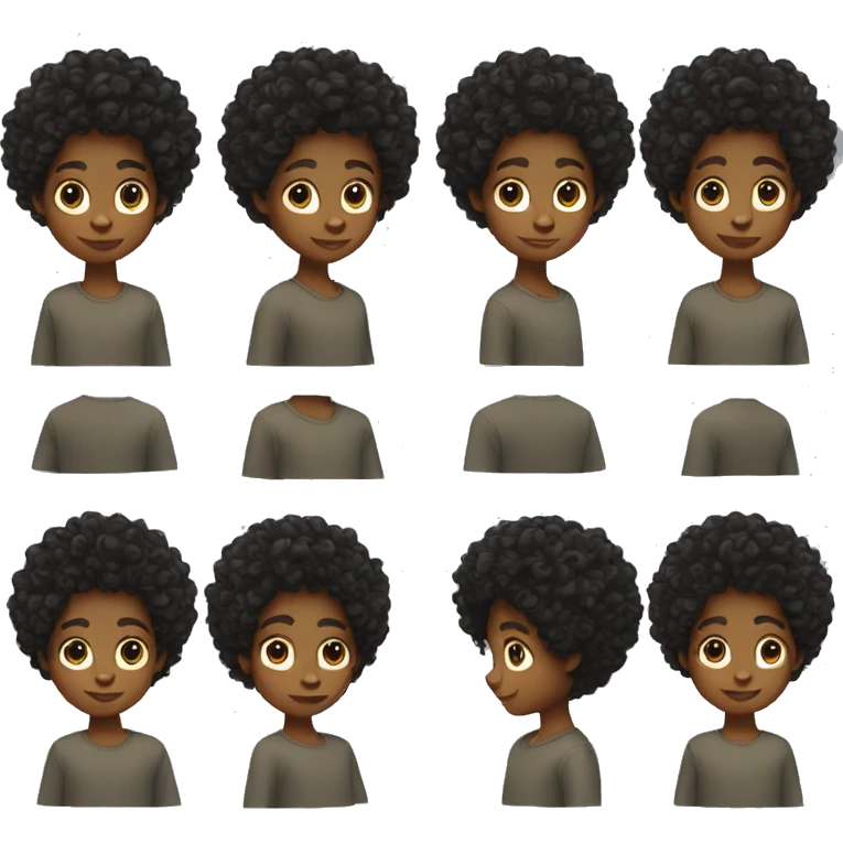 Black boy with curly hair emoji