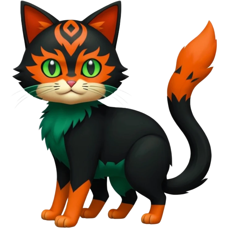 Sprigatito-Litten-Meowscarada-Pokémon-Fakémon-animal-fusion (full body) emoji