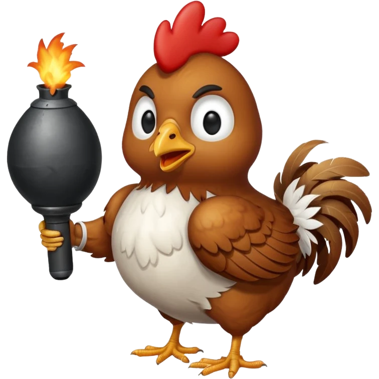 chicken holding bomb emoji