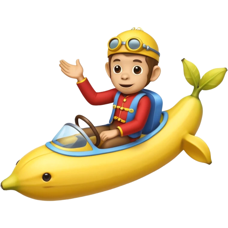 
monkey man riding a banana submarine emoji