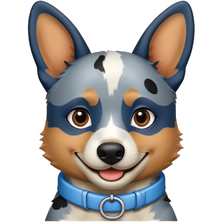 Blue heeler sticking smiling emoji