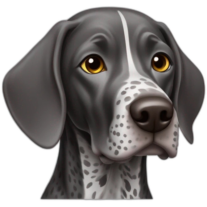 black and gray german shorthair pointer dog emoji