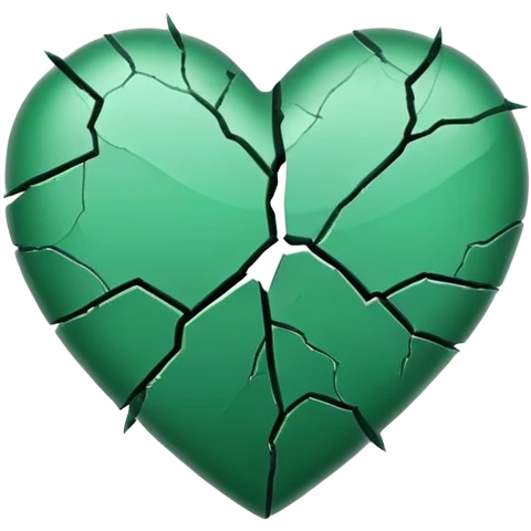 heartbreak but green emoji