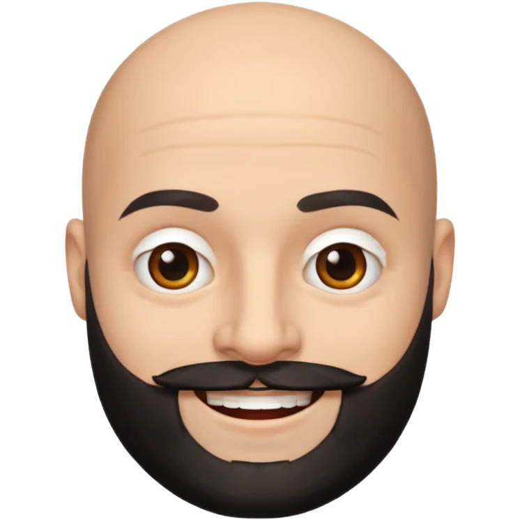 Bald man with black beard emoji