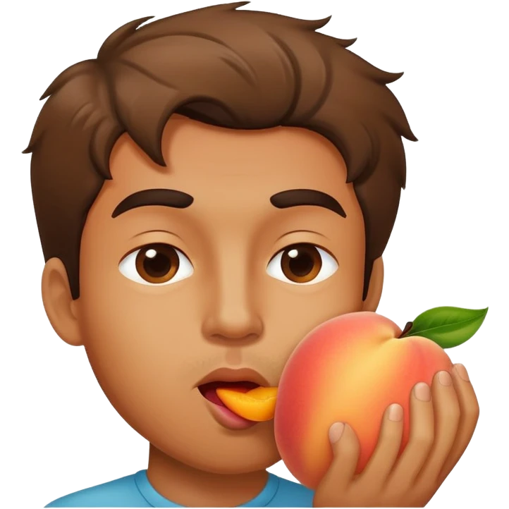 Man licking peach emoji