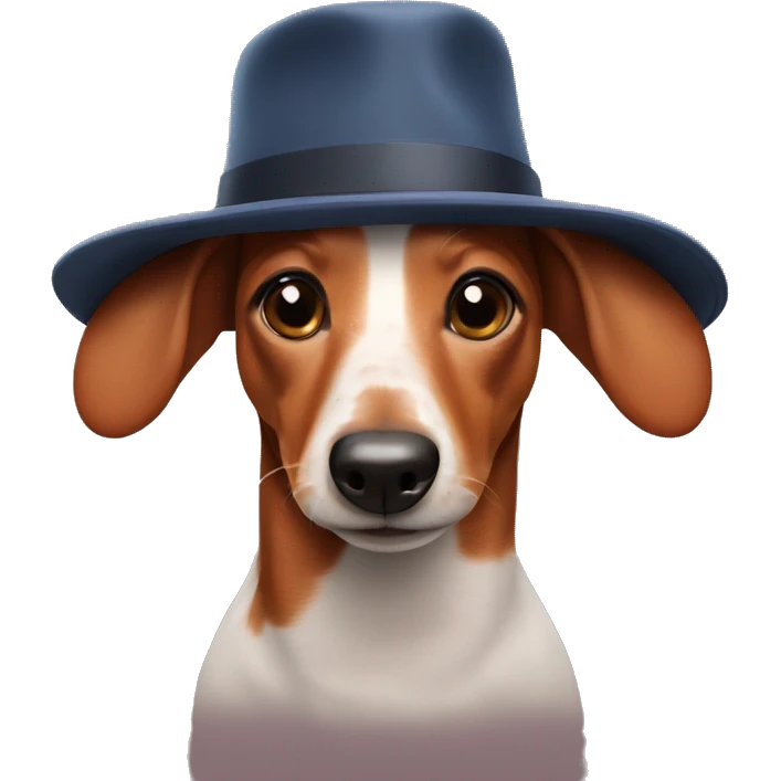 Sausage dog with a hat on  emoji