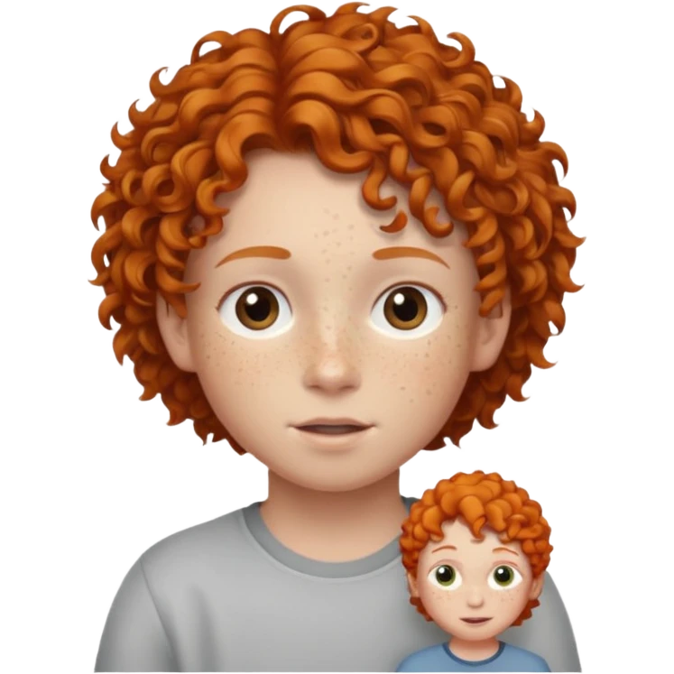 kid with ginger curly hair emoji