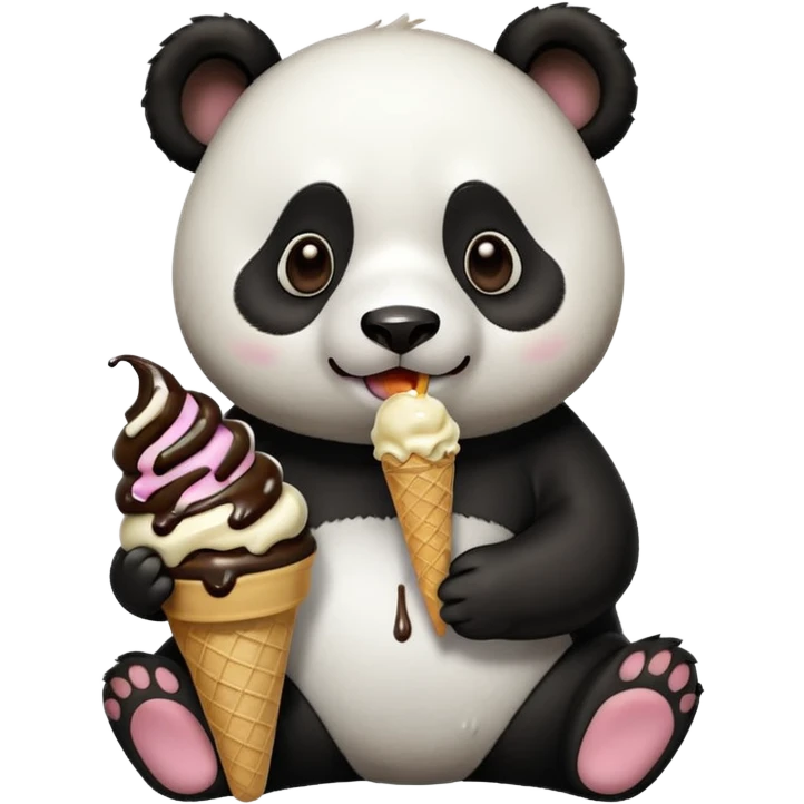Panda eating ice cream emoji