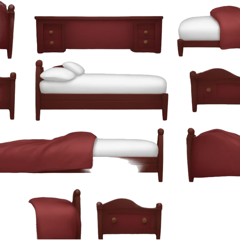 Dark red bed emoji