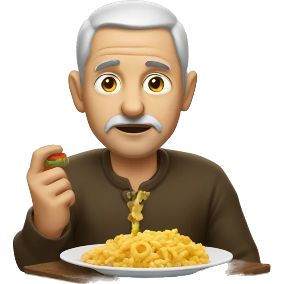man eating koleslaw emoji