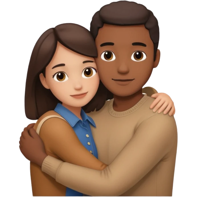 Couple hugs polaroid emoji