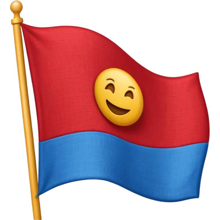 Un emoji drapeau avec un moitié bleu en haut  emoji