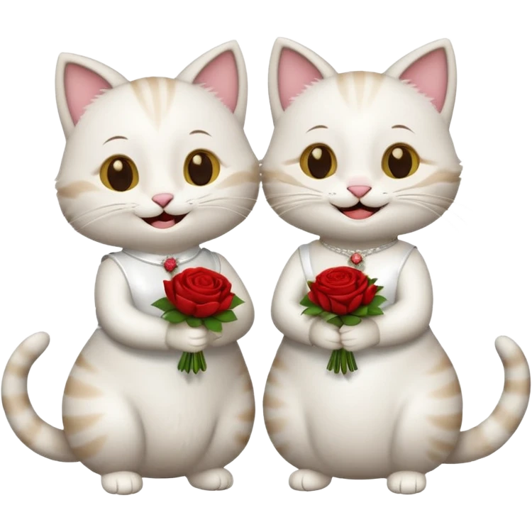 2 happy cats getting married in spain emoji