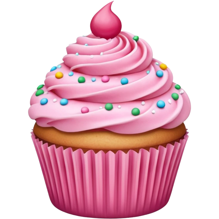 Cupcake with pink icing emoji