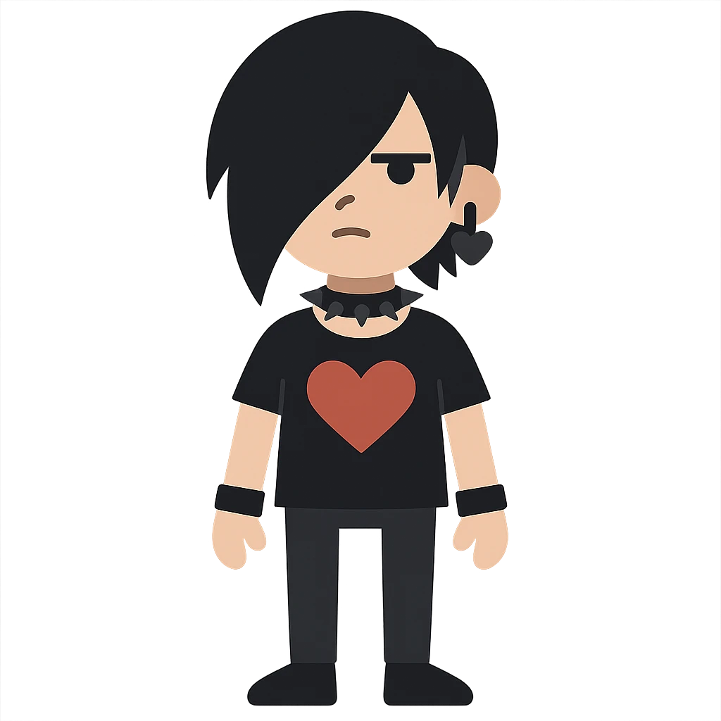 flat toon style emo character emoji