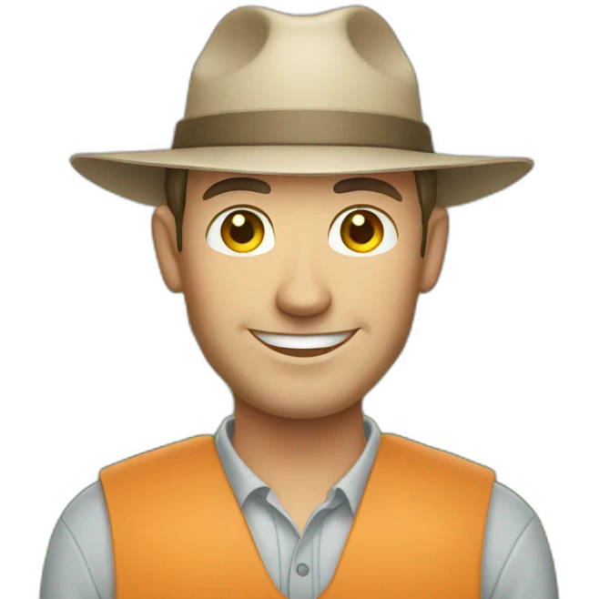 A male farmer, fair and clean-shaven emoji