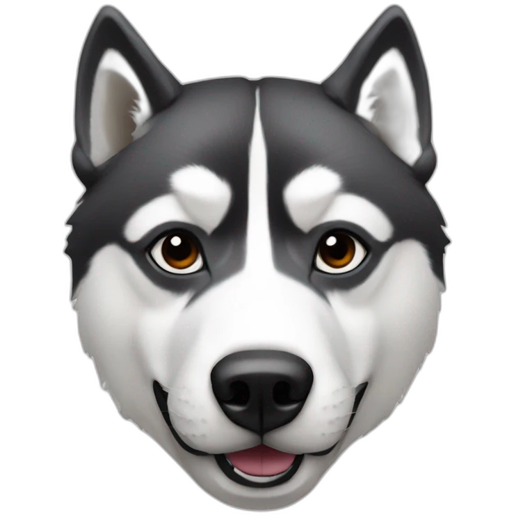Realistic husky black and white mask veyron eyes emoji