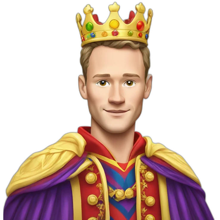 Jonathan Toews as a rainbow king with a royal robe on emoji
