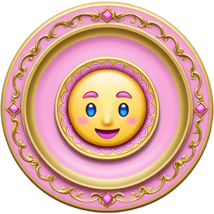 plate gold pink emoji