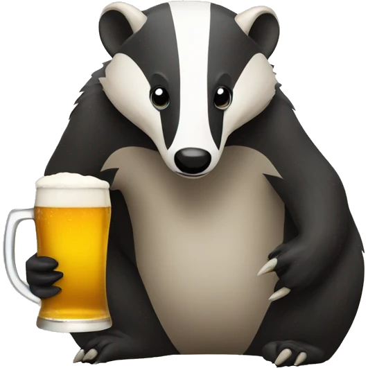 badger drinking beer emoji