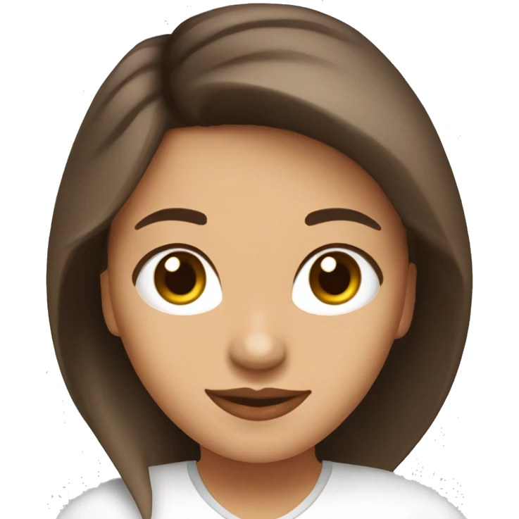 Chica blanca,cabello café y ojos cafés  emoji