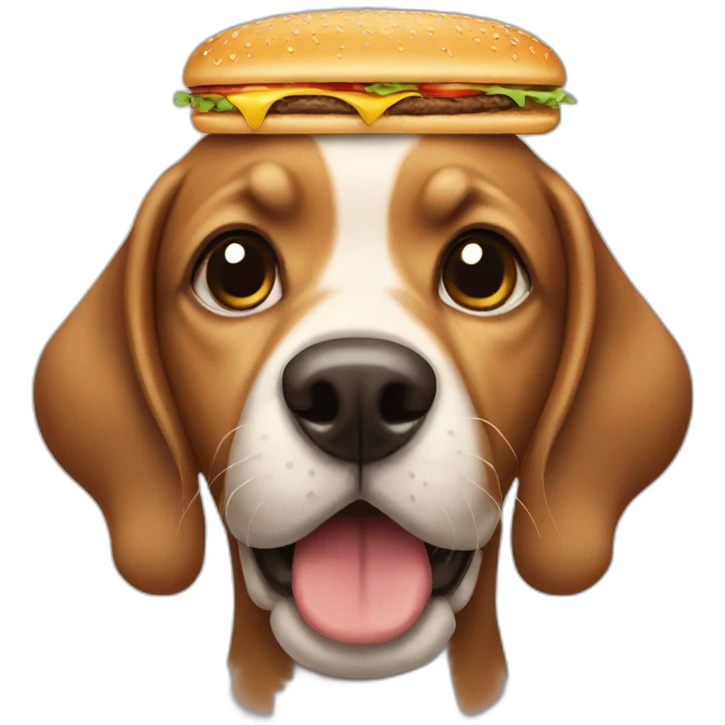 Dog with hamburger emoji