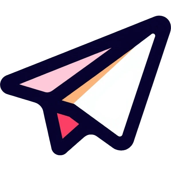 Telegram messenger icon with paper airplane emoji