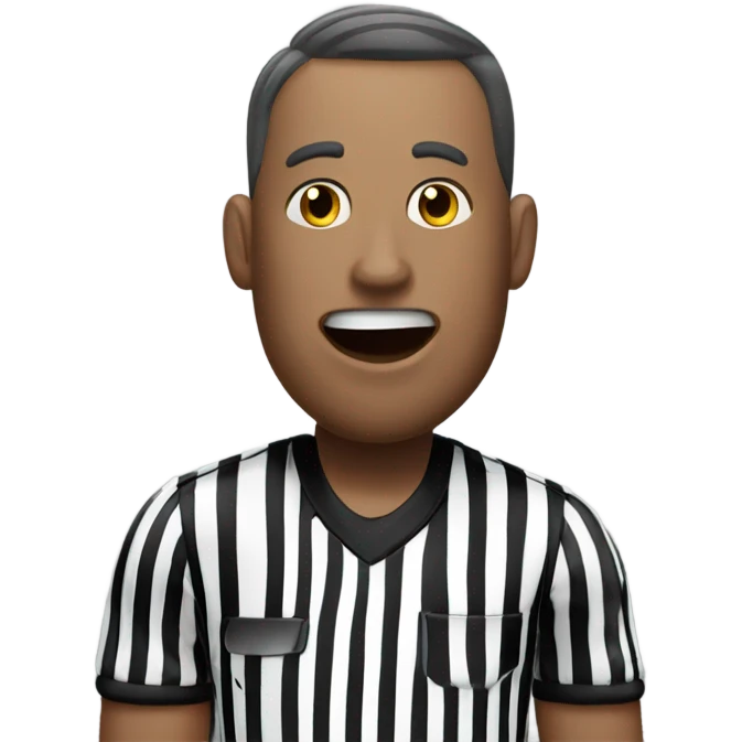 Referee blowing whistle emoji
