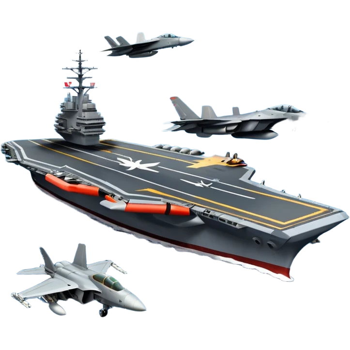 an aircraft carrier with fighter jets emoji