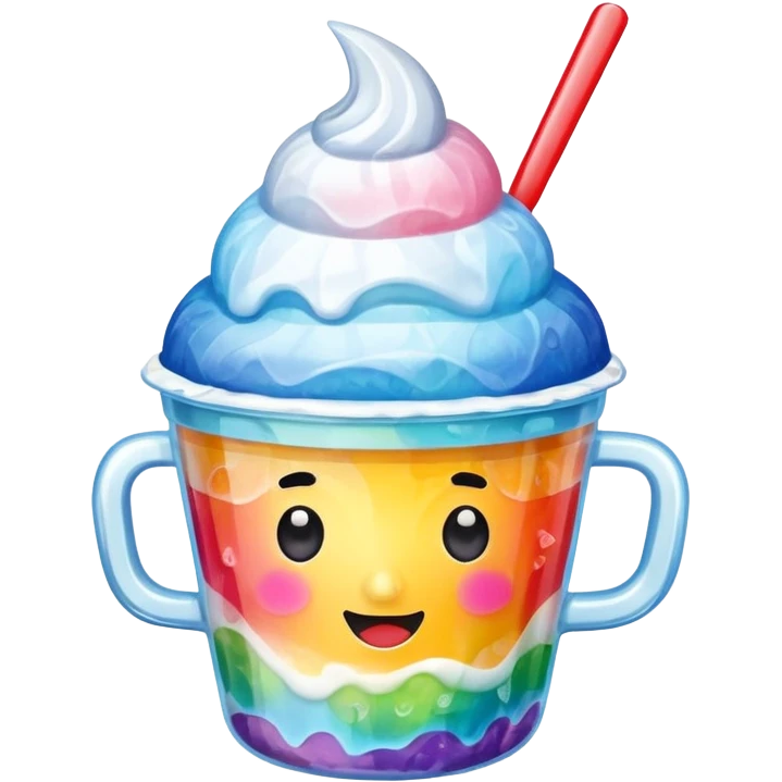 Shaved ice in a cup (shaved ice with different flavors) emoji